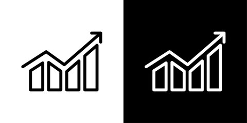 Financial Growth Icon Set. Stock Improvement Symbol. Economic Progress Vector Sign. Uptrend Market Icon.