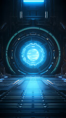 Obraz premium Abstract blue technological background