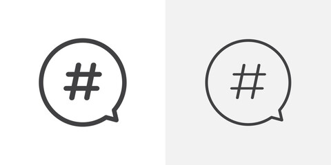 Viral Hashtag Icon Set. Social Media Symbol Vector.