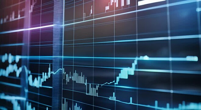 Digital bar chart with growing business concept 4K Resolution