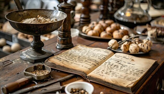 Showcase a chefs collection of handwritten recipes, passed down through generations, each one a treasure in the culinary world