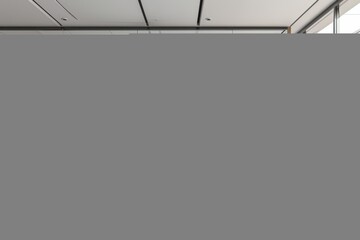 Empty Wall Mockup in Modern Office Interior created with Generative AI