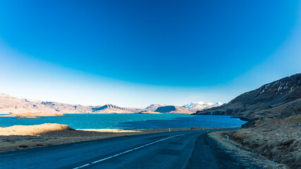 Thingvellir park in a winter day