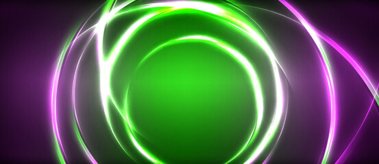 a green and purple circle on a purple background High quality