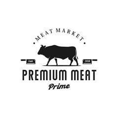 premium meat market vector logo 