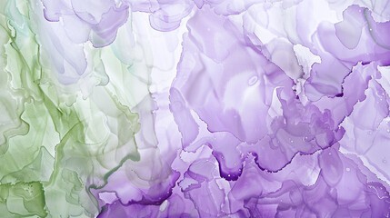 Abstract painting background in lavender and moss green, alcohol ink with textured oil paint.