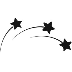 Hand Draw Shooting Star Silhouette