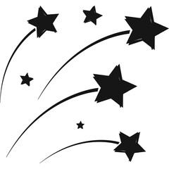 Hand Draw Shooting Star Silhouette