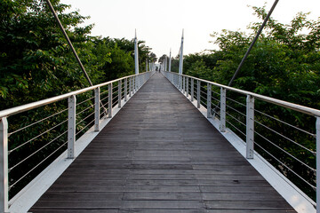 Obraz premium View of the bridge in the park