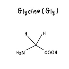 Glycine  chemical structure illustration