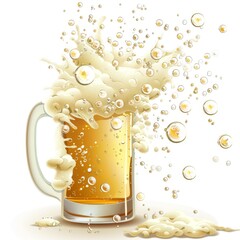 Dynamic Beer Splash Illustration