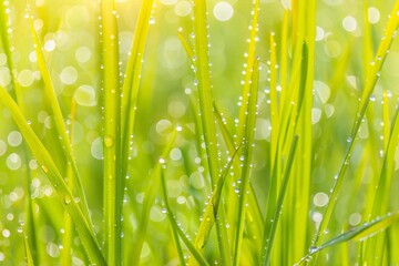 Obraz premium Lively and rejuvenating green grass against a clear background