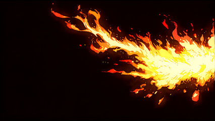 burning fire abstract fire on black background