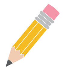 Yellow pencil vector cartoon illustration