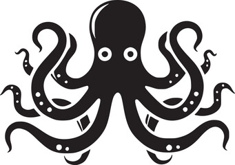Octopus cute cartoon tattoo icon