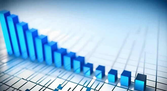 Digital bar chart with growing business concept 4K Resolution