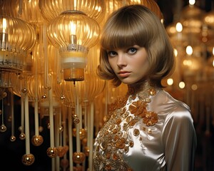 1960s young woman showgirl supermodel classic elegance portrait