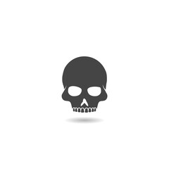 Skull simple icon with shadow