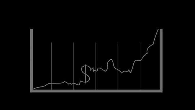 The growth of the US dollar. graph of rapid growth in the value of the dollar. graph the symbol of the american dollar growth chart of the stock exchange market. vector illustration of business graph.