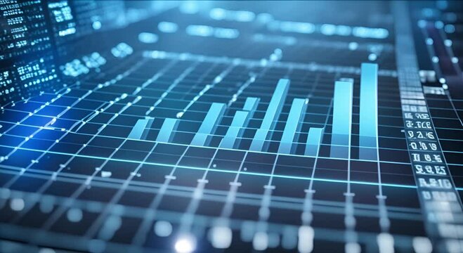 Digital bar chart with growing business concept 4K Resolution