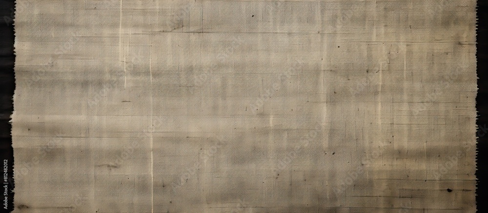 Poster an aged canvas texture background with subtle striped pattern and torn black paper in a flat lay arr