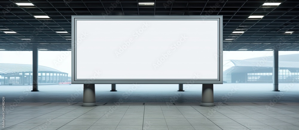 Aufkleber an airport billboard with empty space for displaying advertisements. creative banner. copyspace imag
