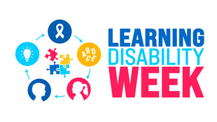 June is Learning Disability Week background template. Holiday concept. use to background, banner, placard, card, and poster design template with text inscription and standard color.