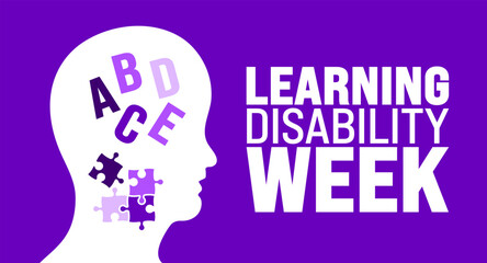 June is Learning Disability Week background template. Holiday concept. use to background, banner, placard, card, and poster design template with text inscription and standard color.