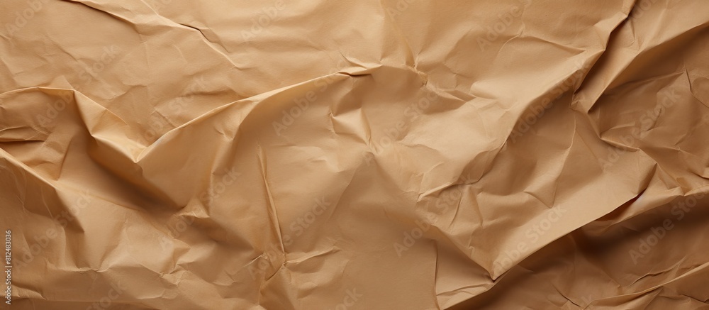 Fototapete an image of a crumpled brown paper with empty space for copying. creative banner. copyspace image