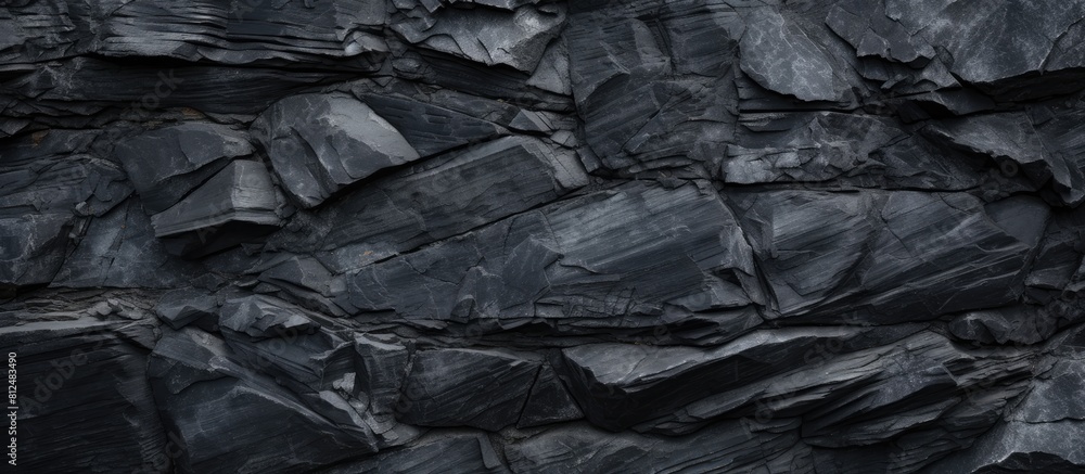 Aufkleber An abstract background or texture featuring a black stone on a slate like surface Perfect for copy space images
