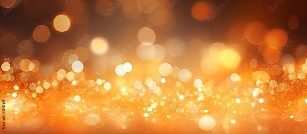 Poster an abstract background with orange light bokeh providing ample copy space for images