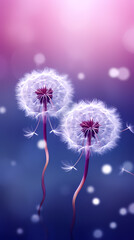 Beautiful purple dandelion