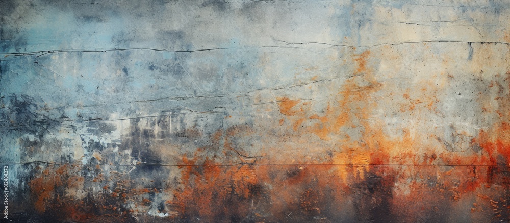 Poster Abstract grunge background with a textured and weathered slate or concrete surface featuring scratches stains and a distressed appearance perfect for copy space image
