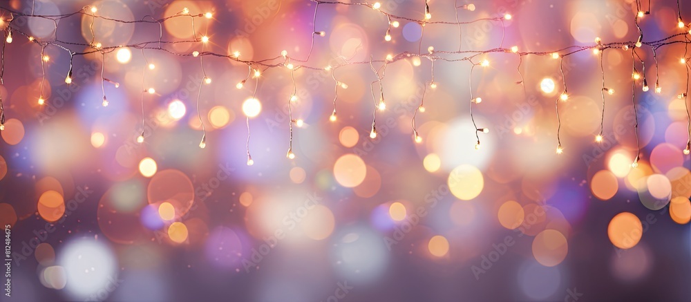 Fototapete a festive arrangement of twinkling fairy lights creating a mesmerizing bokeh effect perfect for cele