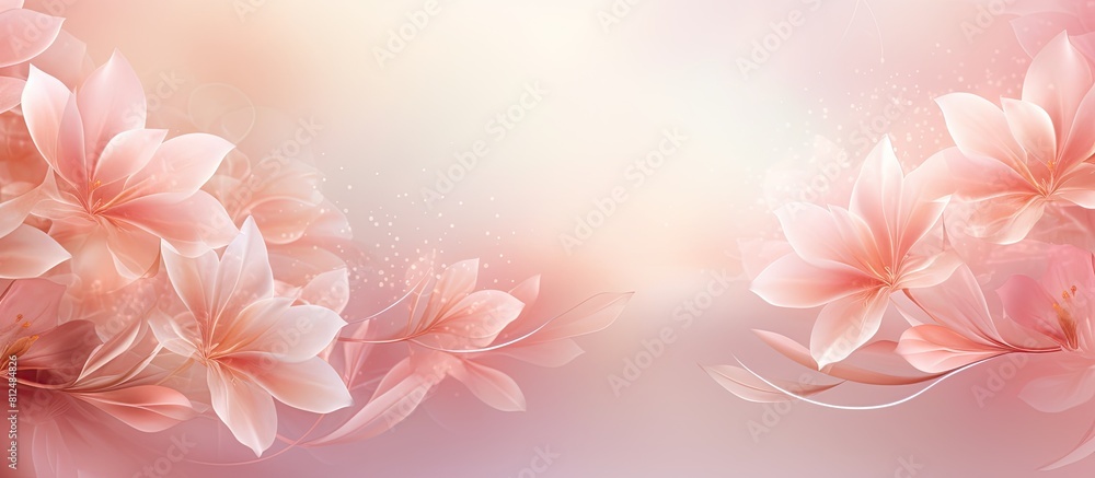 Poster The backdrop features a delicate floral pattern that is illuminated by a gentle light creating an ideal area for adding text Ample space is reserved for showcasing additional content in this banner i