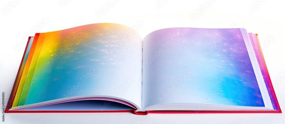Leinwandbilder isolated on a white background a close up copy space image showcases an open binder book