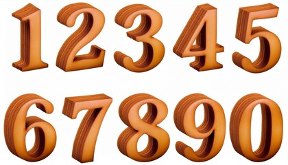 0から9までの3D数字セット