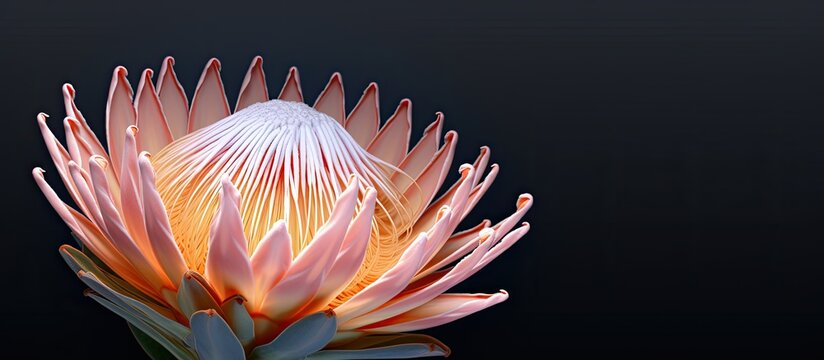 A beautiful king protea flower with a copy space image