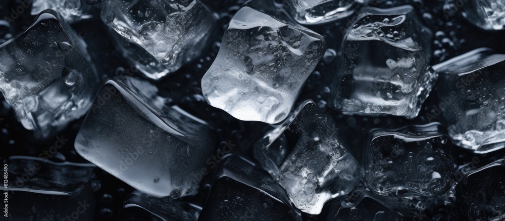Aufkleber this black background with ice crystal cubes offers ample copy space for text or design