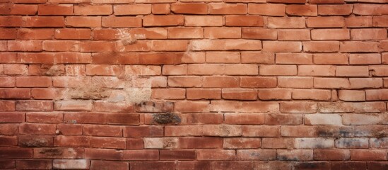 Obraz premium The red brick wall s texture is visible in the copy space image