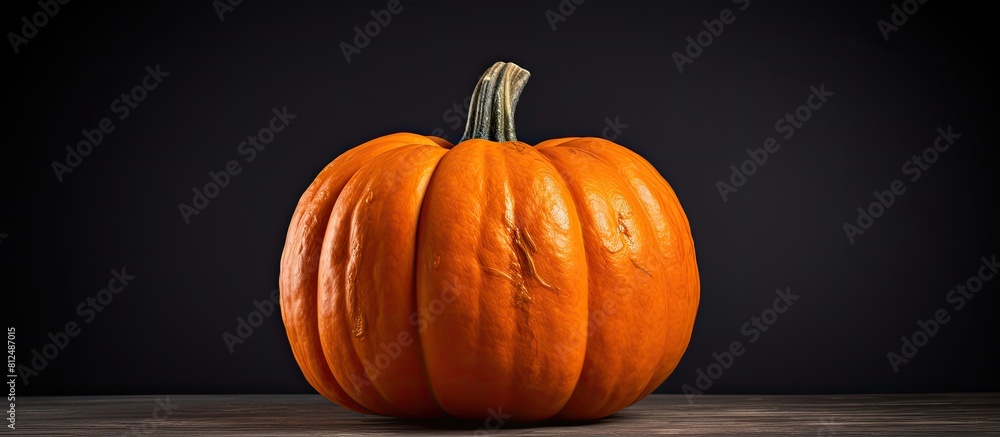 Aufkleber a close up image of a halloween pumpkin on a dark background with room for text or other elements. c