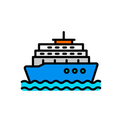 Obraz premium cruise, colored line icon, isolated background