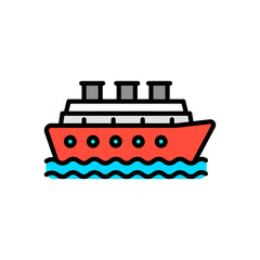 Obraz premium cruise, colored line icon, isolated background
