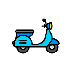 scooter, colored line icon, isolated background