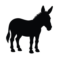 silhouette of a donkey animal 