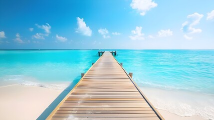 Fototapeta premium Peaceful Beach Landscape for a Refreshing and Relaxing Getaway