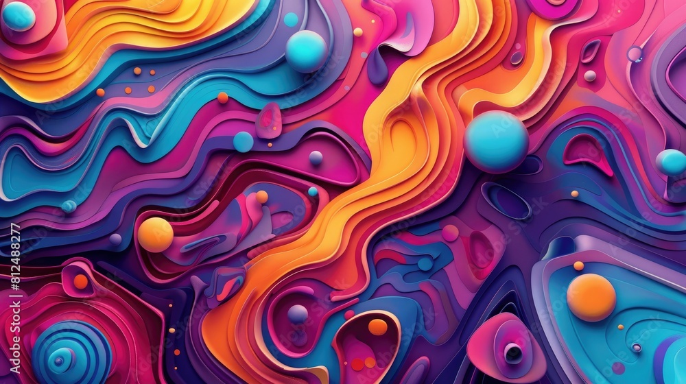 Poster background created with colorful abstract shapes