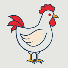 hen and chicken line art coloring book page for children's vector art illustration
