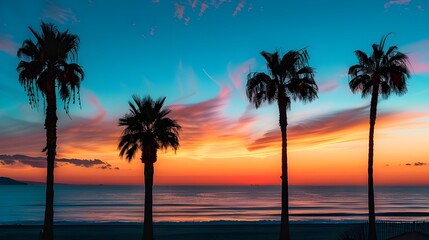 Obraz premium Peaceful Beach Landscape for a Refreshing and Relaxing Getaway