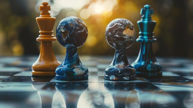 The planet as a piece in an intergalactic chess game, poised for the next move